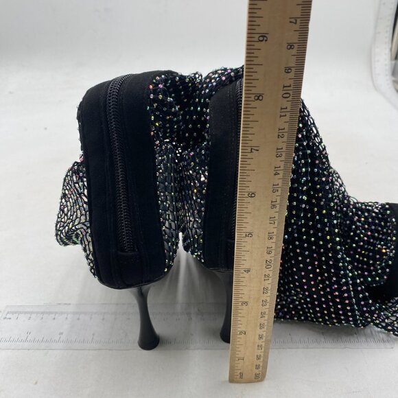 Women Bling Rhinestones Multi Colour Diamante Detail Over The Knee High Boot - Picture 3 of 6